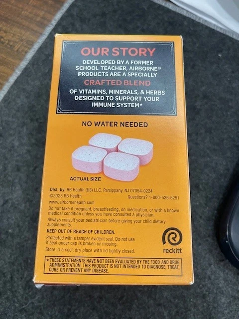 机载免疫支持补充剂64片咀嚼片非常浆果 08/2026 — 第 2/3 张图片