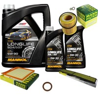 MANN-FILTER Inspektionspaket Mannol 7L Longlife 5W-30 FüR Bmw 3Er Cabriolet