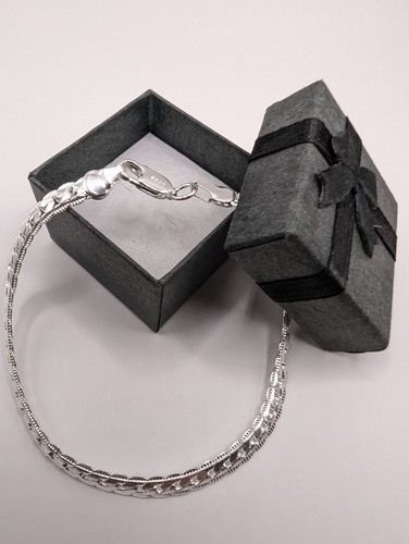 925 Sterlingsilber 4mm Kugel Perlen Armband 19.1cm