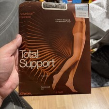 JCPENNEY Total Support Active Legs Pantyhose Long Taupe NUDE HEEL