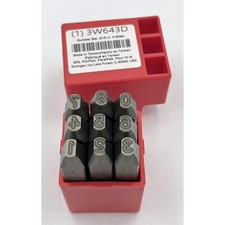GRAINGER APPROVED 3W643 Number Set,3/16 In. H,Steel 3W643