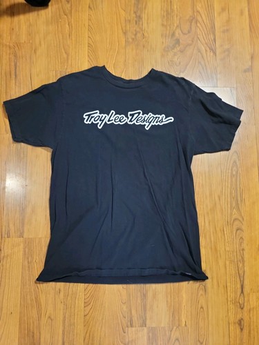 Troy Lee Designs Tshirt TLD Lg Black W/ White Spellout Cotton SS 42/44