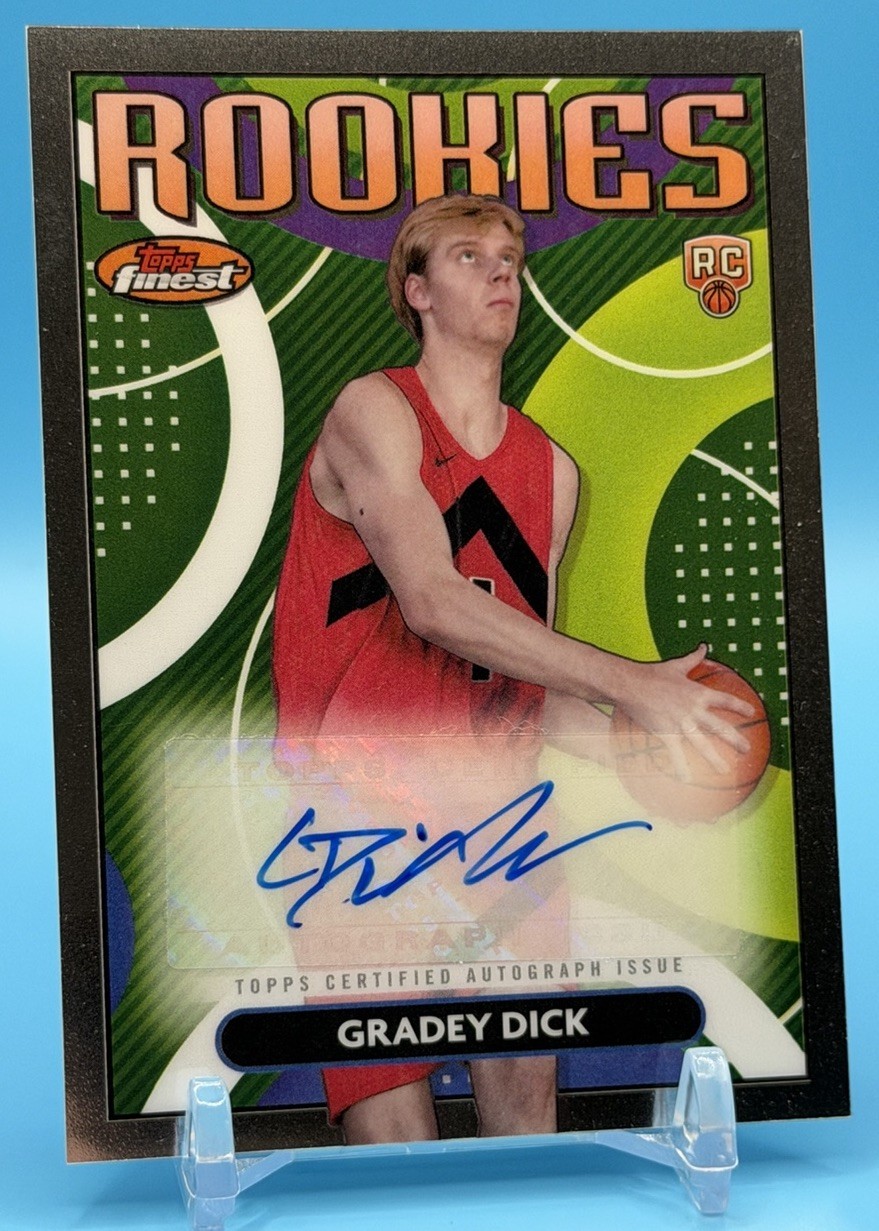 GRADEY DICK 2024-25 TOPPS FINEST ROOKIES AUTOGRAPH RC AUTO #RFA-GD RAPTORS