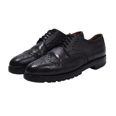 LUDWIG REITER Brogue Pebble Vintage Gr 7 Schuhe Shoes Made in Austria Schwarz