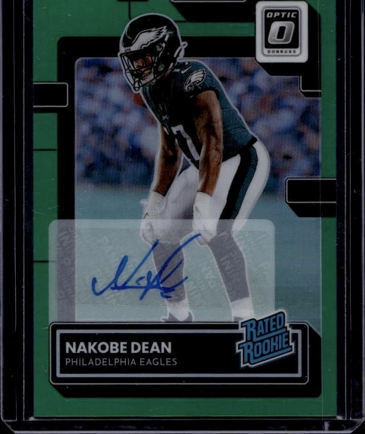 2022 Donruss Optic #274 Nakobe Dean Rated Rookies Autographs Green #/5