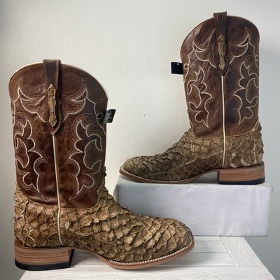 Cody James Mens Size 12 D Exotic Pirarucu Western Boots Broad