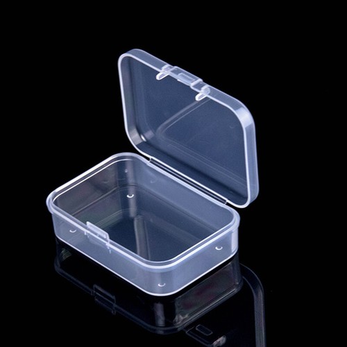 New Mini Square Clear Plastic Small Box Jewelry Storage Container Beads Case Box - Imagen 3 de 29
