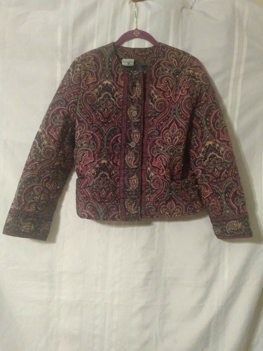 Vera Bradley Cropped Indiana Quilted Retired Pattern Paisley top Jacket Womens S - Picture 2 of 10