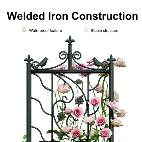 2 Extra Tall Metal Pipe Garden Trellis Climbing Plant Fence Netting Screen Stand - Picture 9 of 14