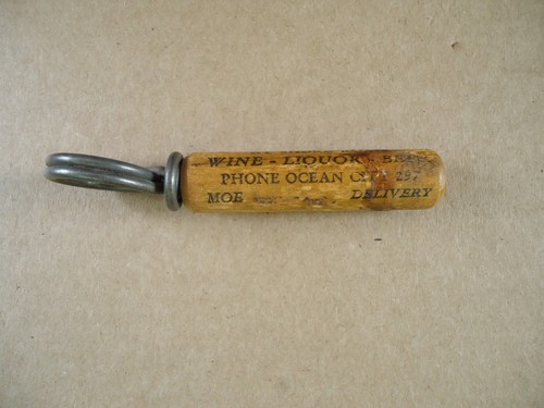 Bottle opener cork remover wood handle Boulevard Liquor Store beer MARMORA NJ - Picture 3 of 3