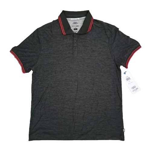 Legend Herren Polo Golf Shirt Extreme Stretch meliert schwarz Large Polyester