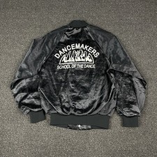 Vintage 80s Cardinal Satin Jacket USA Made Youth Large 14-16 Dancemakers