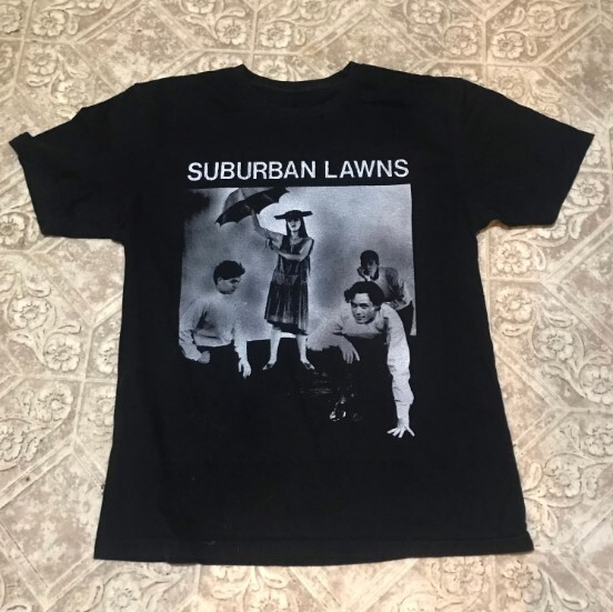 Reprinted Suburban Lawns band t-shirt, rock punk band shirt TE4314