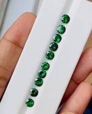 5.31cts 5mm Round 10 Pieces Diamond Cut Natural Green Tsavorite Garnet Gemstone