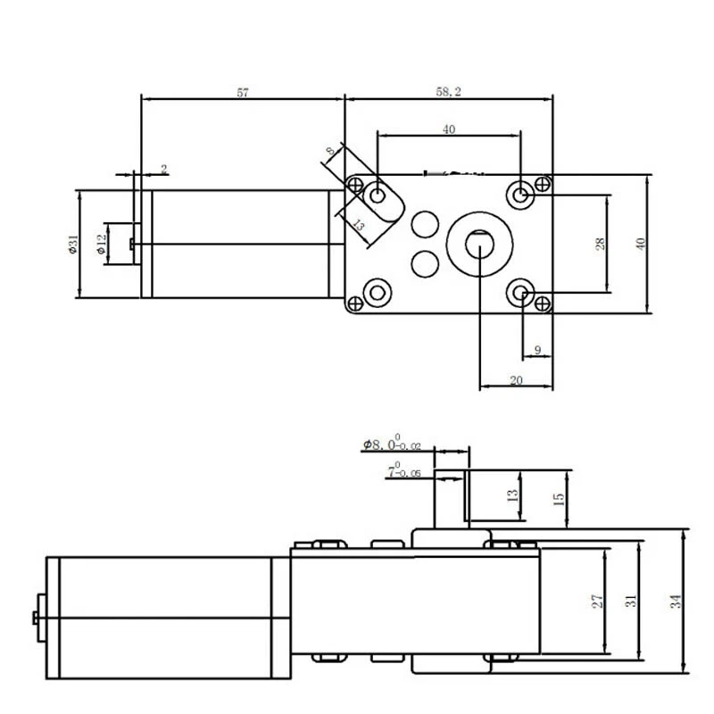 Worm Geared Motor DC 12V 24V High Torque 70kg Self-Locking Reversible Metal Gear - image 4 of 4