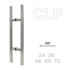 Ladder Style Back-to-Back Entry Door Pull Handle, Brushed stainless steel