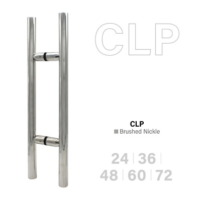 Ladder Style Back-to-Back Entry Door Pull Handle, Brushed stainless steel