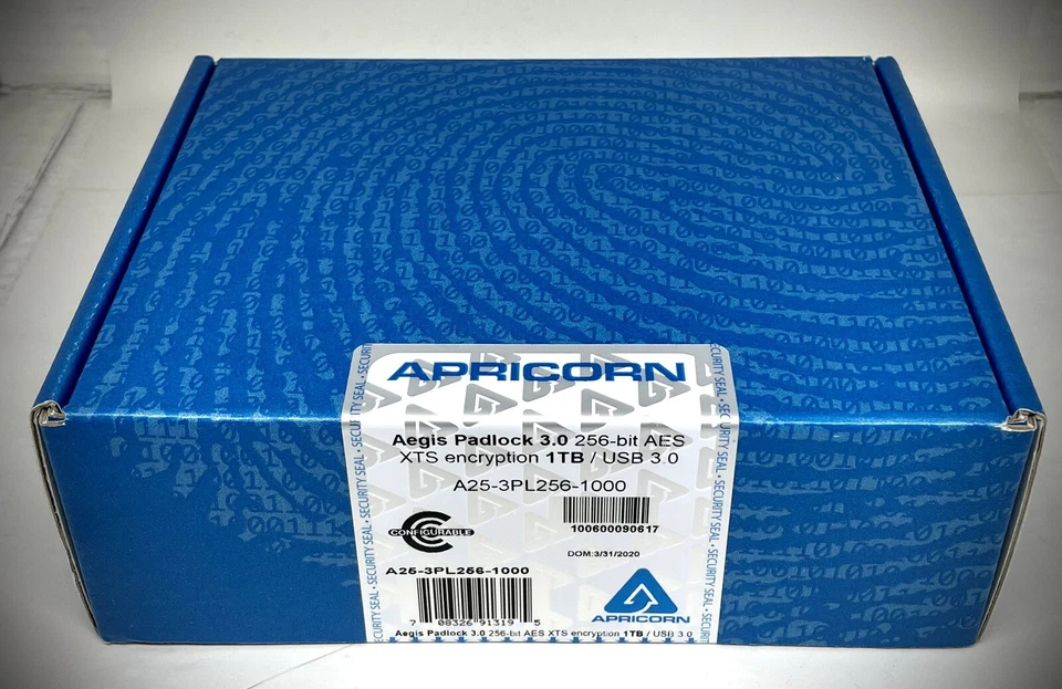 Apricorn Aegis Padlock USB 3.0 256 AES Encryption 1TB Hard Drive A25-3PL256-1000 - Image 2 of 4