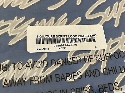 Supreme Signature Script Logo Swim Shorts Royal Blue Size Small SS19 NEW  RARE