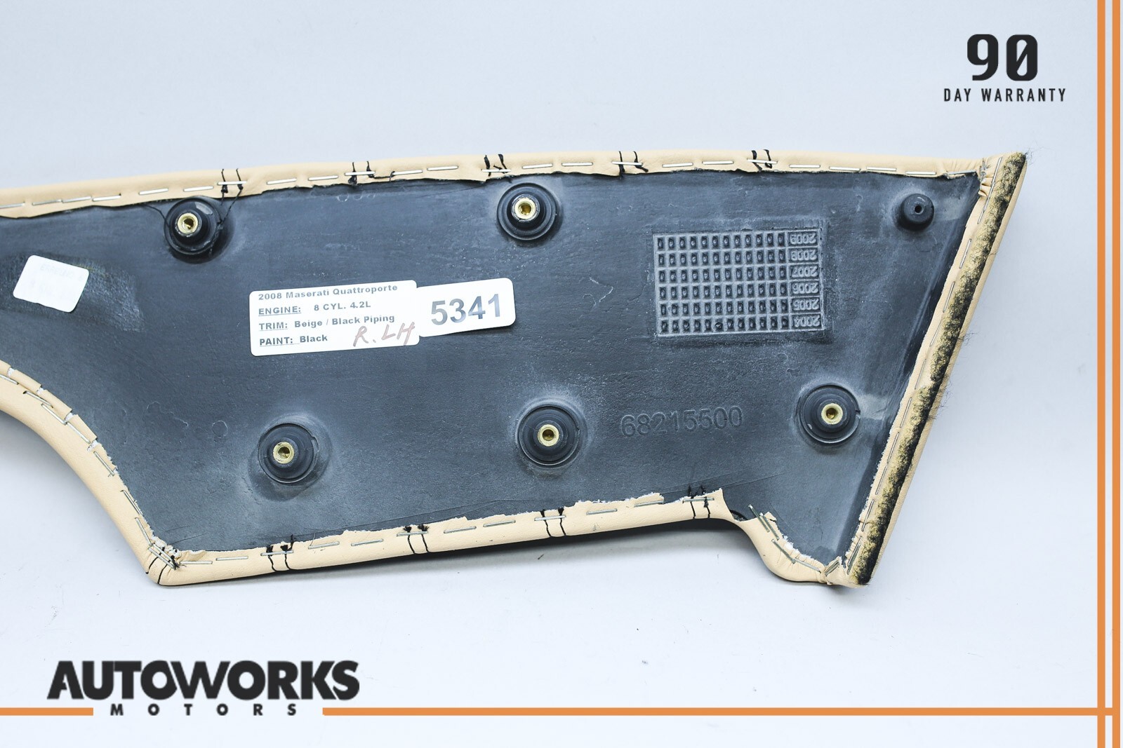 04-08 Maserati Quattroporte M139 Rear Left Side Door Panel Leather Trim OEM