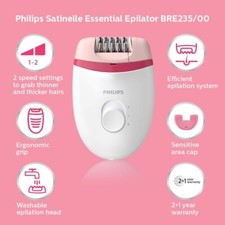 New Philips Epilator BRE235/00 Satinelle Corded Essential Epilator