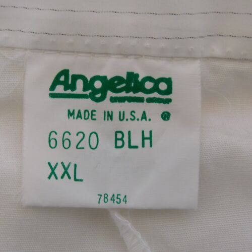 Angelica Lab Coat Uniform Long Men Women White Blue Stripes Pockets Size XXL - Picture 7 of 8