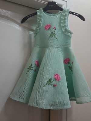 David Charles mintgrün verziertes Mädchenkleid Alter 5 Jahre