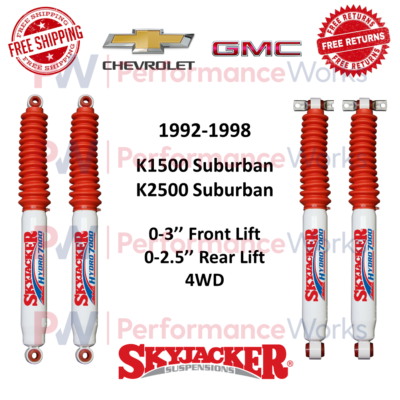 #ad Skyjacker Hydro Shock Set 0 3quot; Front amp; 0 2.5quot; Rear For K1500 K2500 Suburban 4WD $218.05