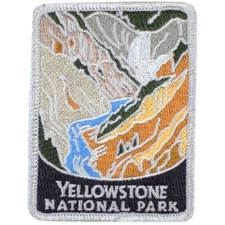 Yellowstone National Park Patch - Wyoming, Old Faithful Badge 3" (Iron on) 