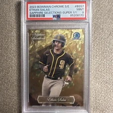 2023 Bowman Chrome Sapphire ETHAN SALAS Selections Superfractor 1/1 PSA 9 TJ7