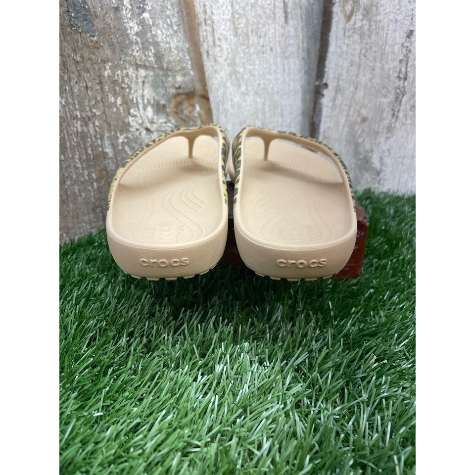 CROCS Women's Kadee Leopard Print Women's 9 Flip Flops eBay