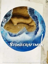 Ocean Epoxy Resin Table Top, Round Wooden Table Top, Epoxy Center Table Top
