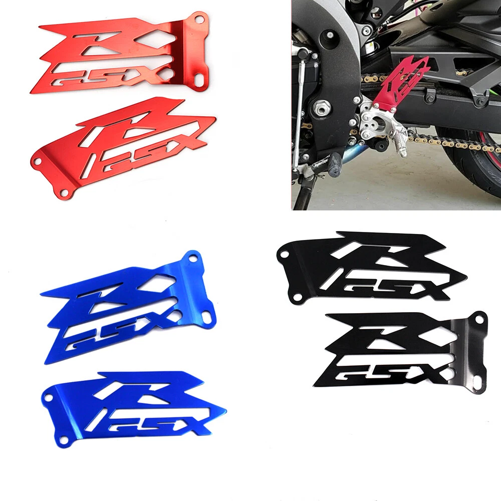 Pair Of Heel Plates – Satin Finish Stainless Steel – Fits Suzuki GSXR600 2004-2005 – Beowulf – Made In UK