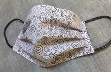 Face Mask, Three Layer, Adult Size, Nose Wire,White with black, Reversible