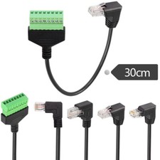 90 Angle RJ45 Ethernet Male To 8 Pin Screw Block Terminal Network Adapter Cable