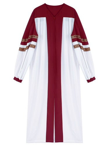 Women Clergy Robe V-neck Zipper Loose Fit Dresses Choir Church Priest Outfits - Picture 41 of 57