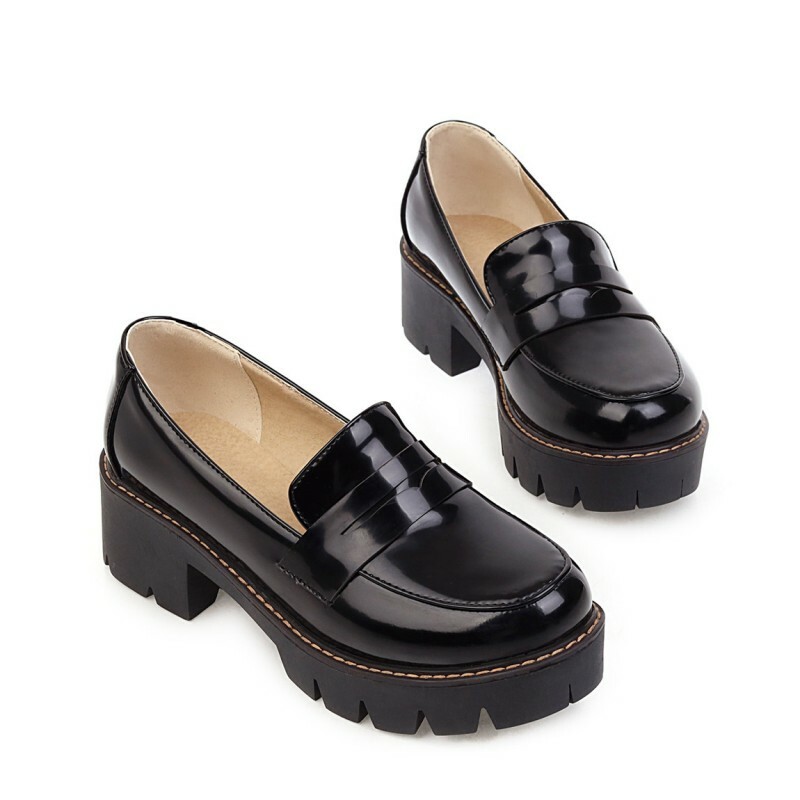 Slip On Non-Slip Chunky Heels Shoes 