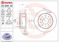 2X Brembo 08.8094.60 Bremsscheibe Hinten FüR CitroËN Fiat Peugeot