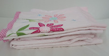 Pottery Barn Kids Pink/White Window Curtains 3 Panels  3 Valances Cotton 6 Pcs