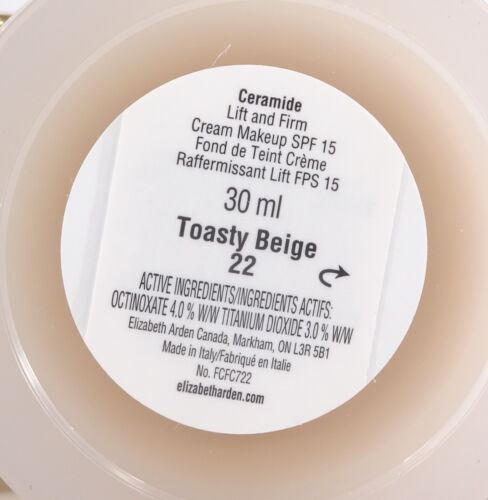 3x Elizabeth Arden Ceramide Lift & Firm Cream Makeup SPF 15 Toasty Beige 30ml - Picture 4 of 4