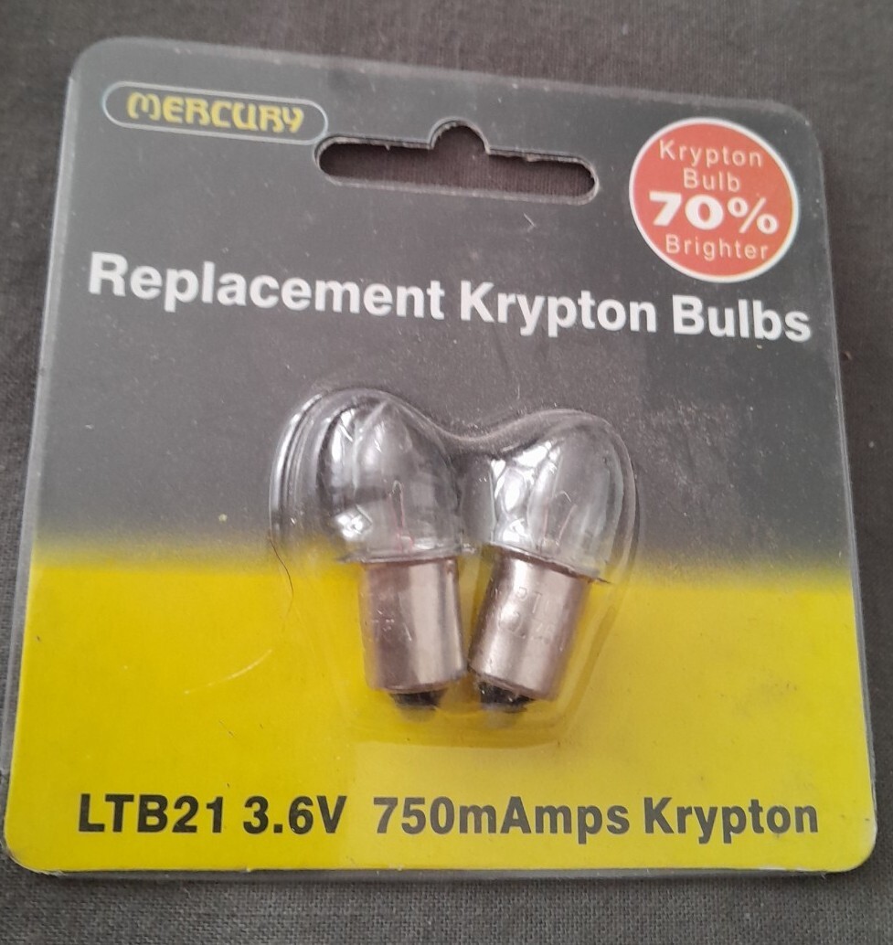 Krypton Torch Bulbs 3.6 V 750 mA Replacement Pack of 2 Mercury