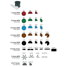 Rain Bird MPR Fixed Spray Nozzles 5 ft to 15 ft w Filter Screen Q H F Patterns