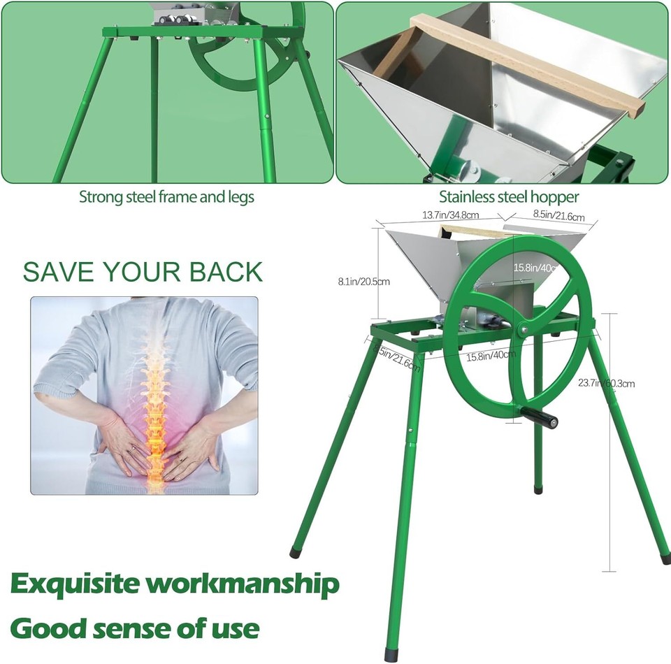 Fruit and Apple Crusher with Flywheel and Stand eBay