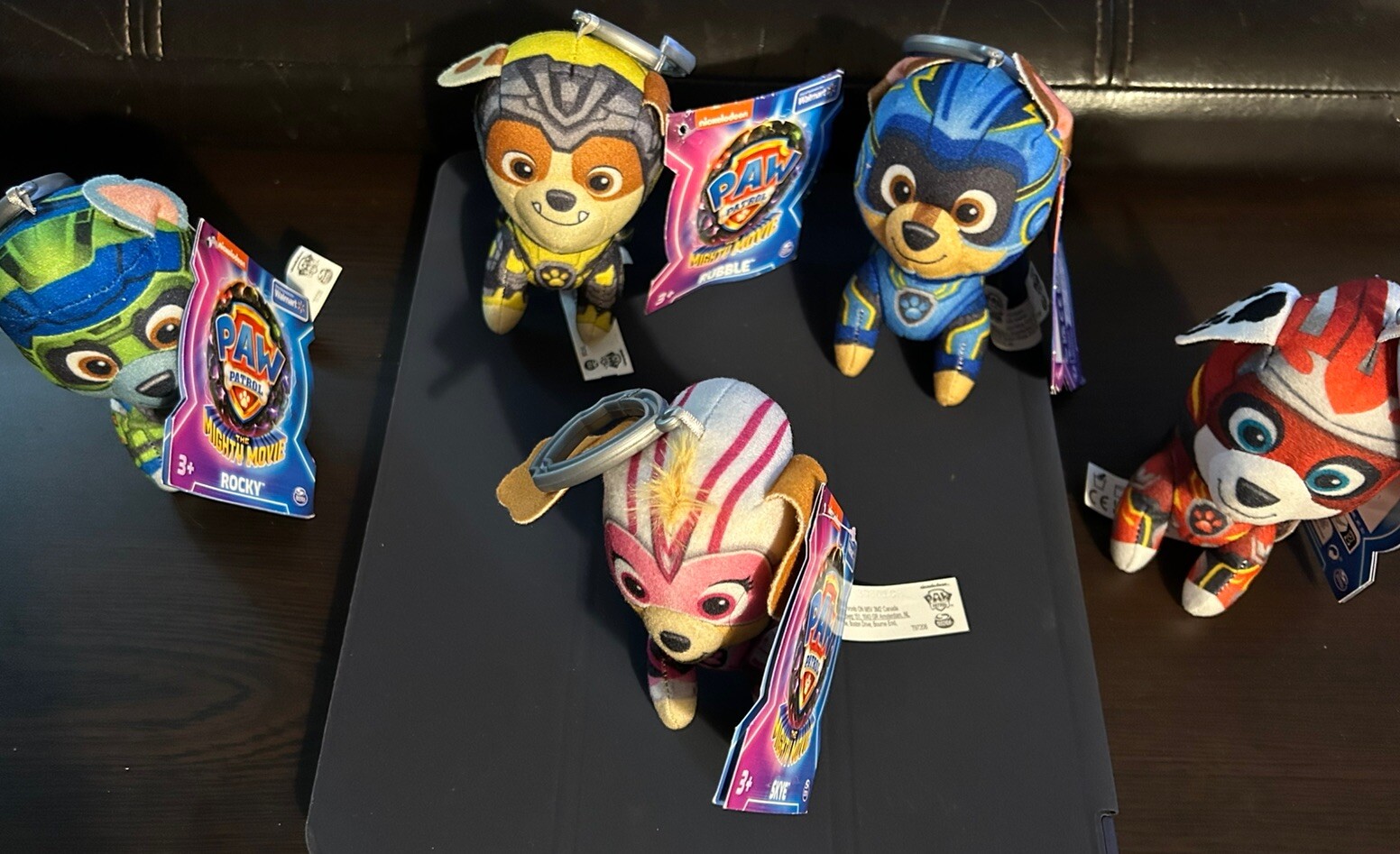 Nickelodeon Paw Patrol: The Mighty Movie 4” Mini Plush Keychain - Set of 5, New