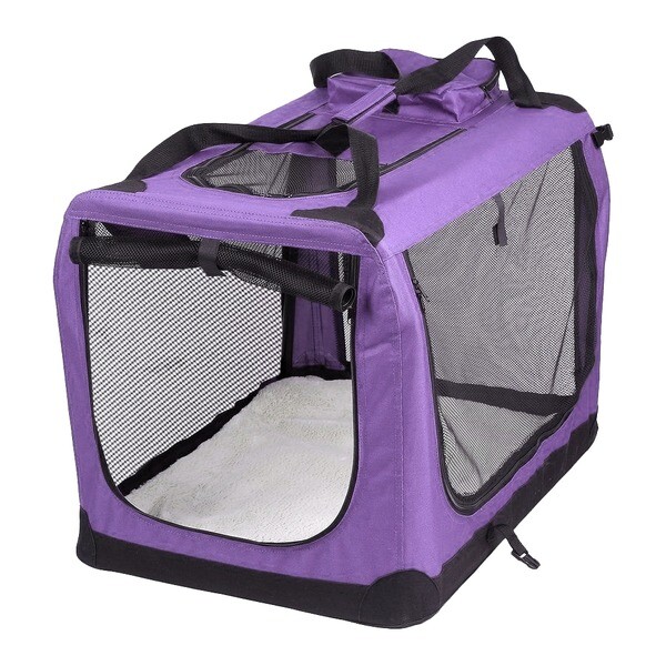 AVC Pet Carrier Purple Folding Dog Cat Puppy Travel Transport Bag (Medium)