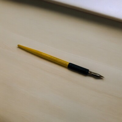 Vintage Wood Dipping Pen With Bronze Falcon  Nib #30