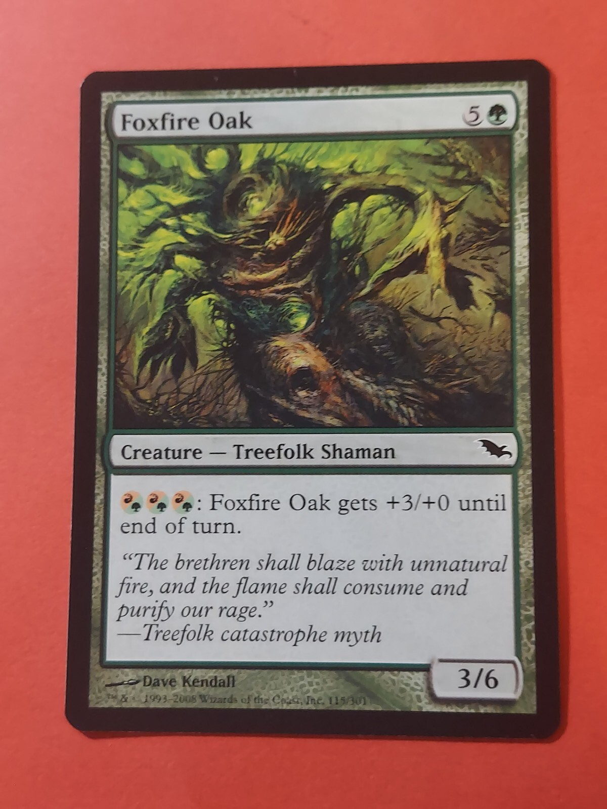 2008 Magic The Gathering Shadowmoor #115 Foxfire Oak, C, Green, NF, cd1