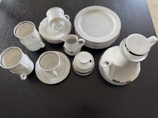 Zeh Scherzer Bavaria Essgeschirr Kaffeeservice, 37tlg,  Platinrand.