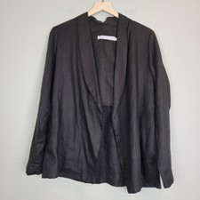 Hannah Lavery Linen Blazer Black Lagenlook 10