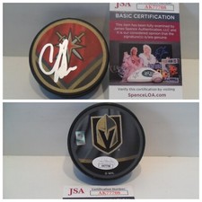 Chandler Stephenson Signed Vegas Golden Knights Puck JSA COA Reverse Retro Puck